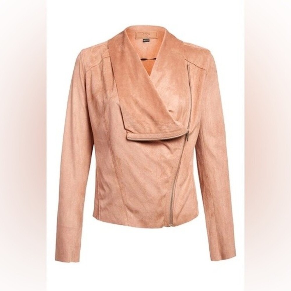 NWT ** BLANKNYC Drape Front Faux Suede Jacket Moto Honeycomb Size S